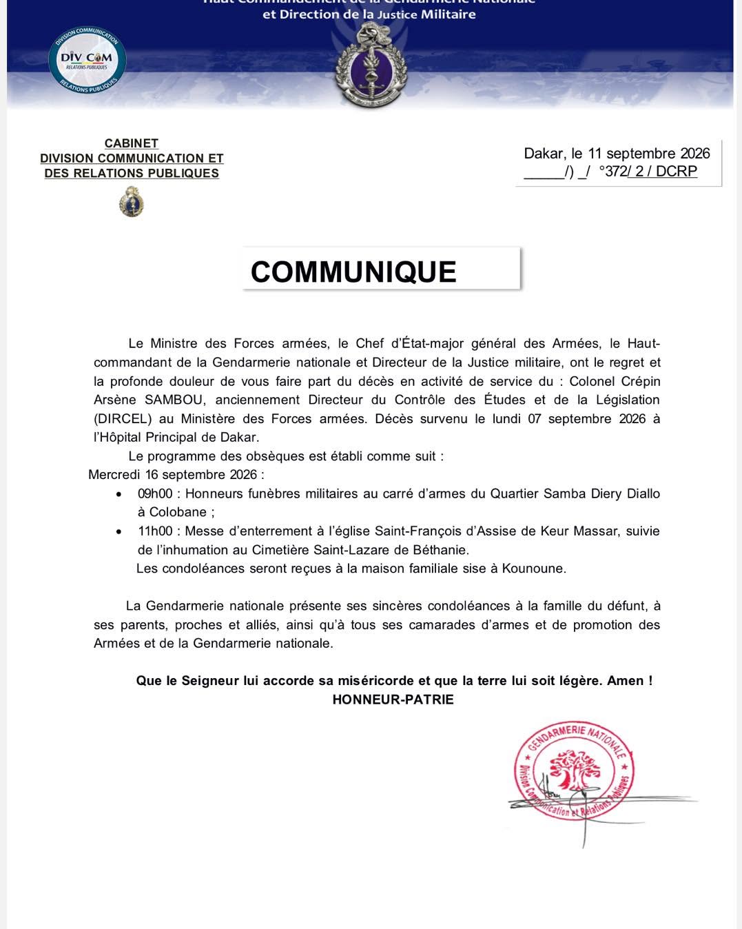 COMMUNIQUE